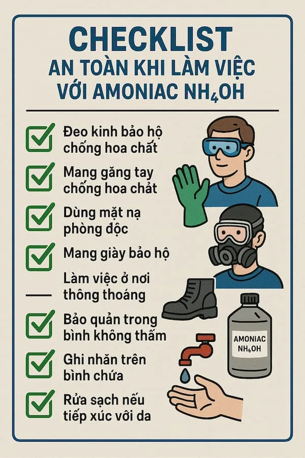 các loại PPE cần thiết khi làm việc với Amoniac