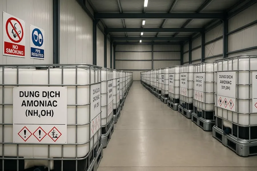 Tank 1L chứa dung dịch amoniac nh4oh