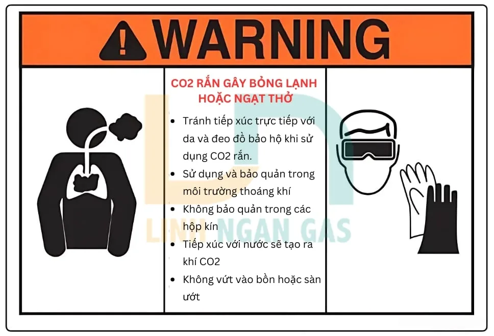 An toàn khi sử dụng đá khô CO2 rắn